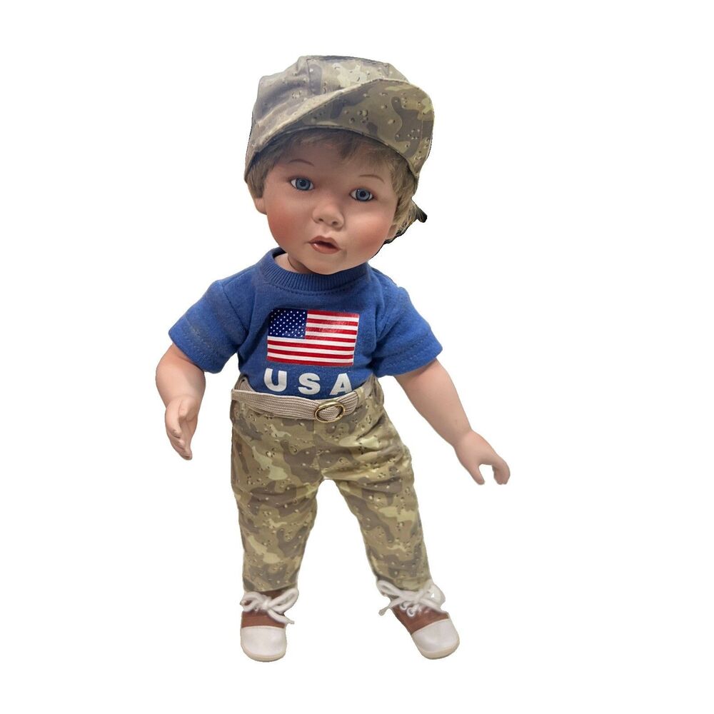 ASHTON DRAKE USA FLAG SHIRT MILITARY DOLL ONLY